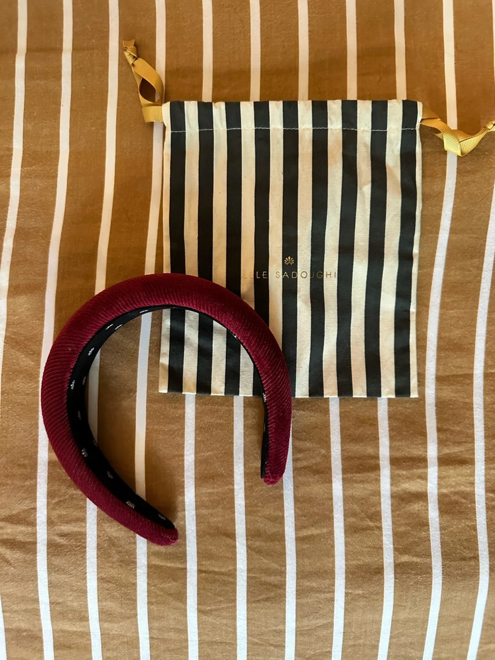 Lele Sadoughi Padded Headband in Burgundy